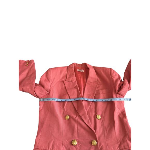 Talbots Blazer Pink Double Breasted Gold Button Vintage Office Work Size 6 - Picture 12 of 14